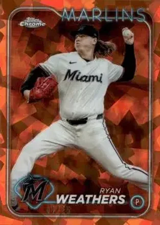 2024 Topps Chrome Update Sapphire Edition - Orange Sapphire #USCS103 - Ryan Weathers - Miami Marlins