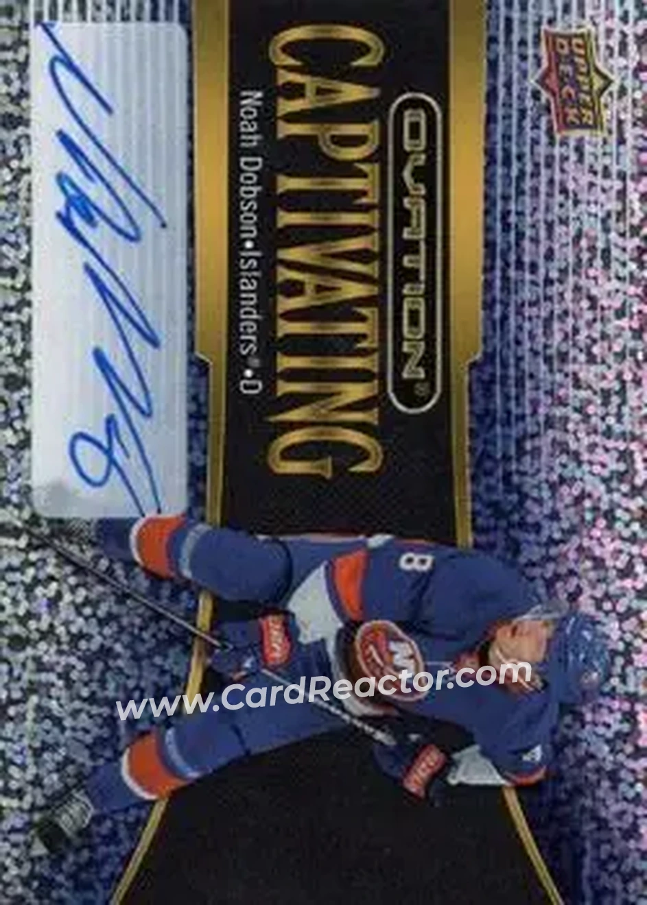 2023-24 Upper Deck Ovation - Captivating Auto #C-29 - Noah Dobson - New York Islanders - Front 2023-24 Upper Deck Ovation - Captivating Auto #C-29 - Noah Dobson - New York Islanders - Front