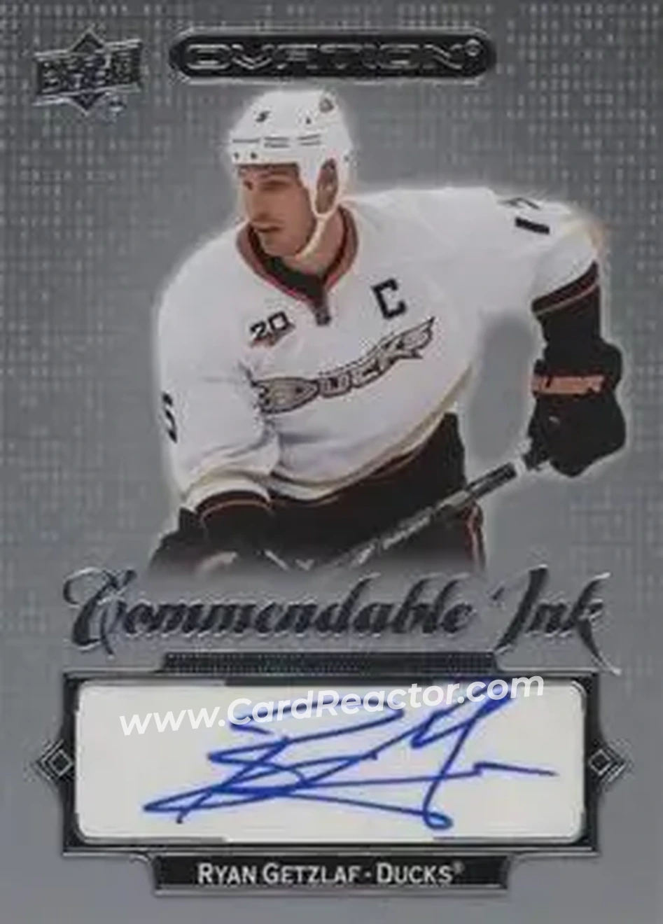 2023-24 Upper Deck Ovation - Commendable Ink #CI-RG - Ryan Getzlaf - Anaheim Ducks - Front