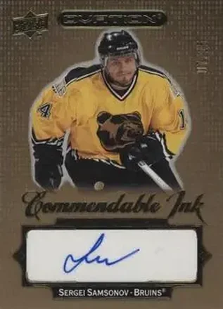 2023-24 Upper Deck Ovation - Commendable Ink Gold #CI-SS - Sergei Samsonov - Boston Bruins