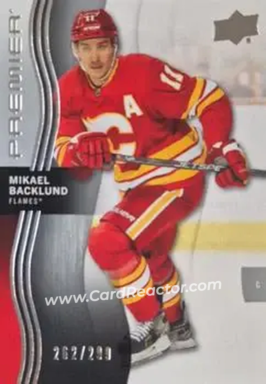 2023-24 Upper Deck Premier #81 - Mikael Backlund - Calgary Flames - Back