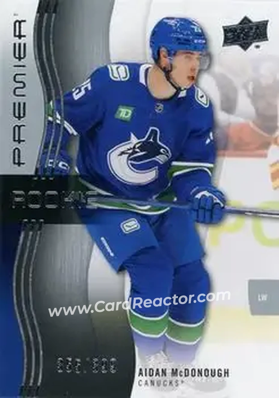 2023-24 Upper Deck Premier #116 - Aidan McDonough - Vancouver Canucks - Front