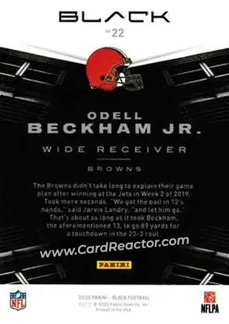 2020 Panini Black - Silver #22 - Odell Beckham Jr. - Cleveland Browns - Back