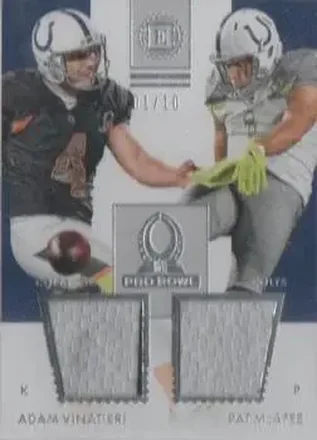 2016 Panini Encased - Pro Bowl Dual Materials Silver #17 - Adam Vinatieri - Pat McAfee MEM, SN10 - Indianapolis Colts - Indianapolis Colts