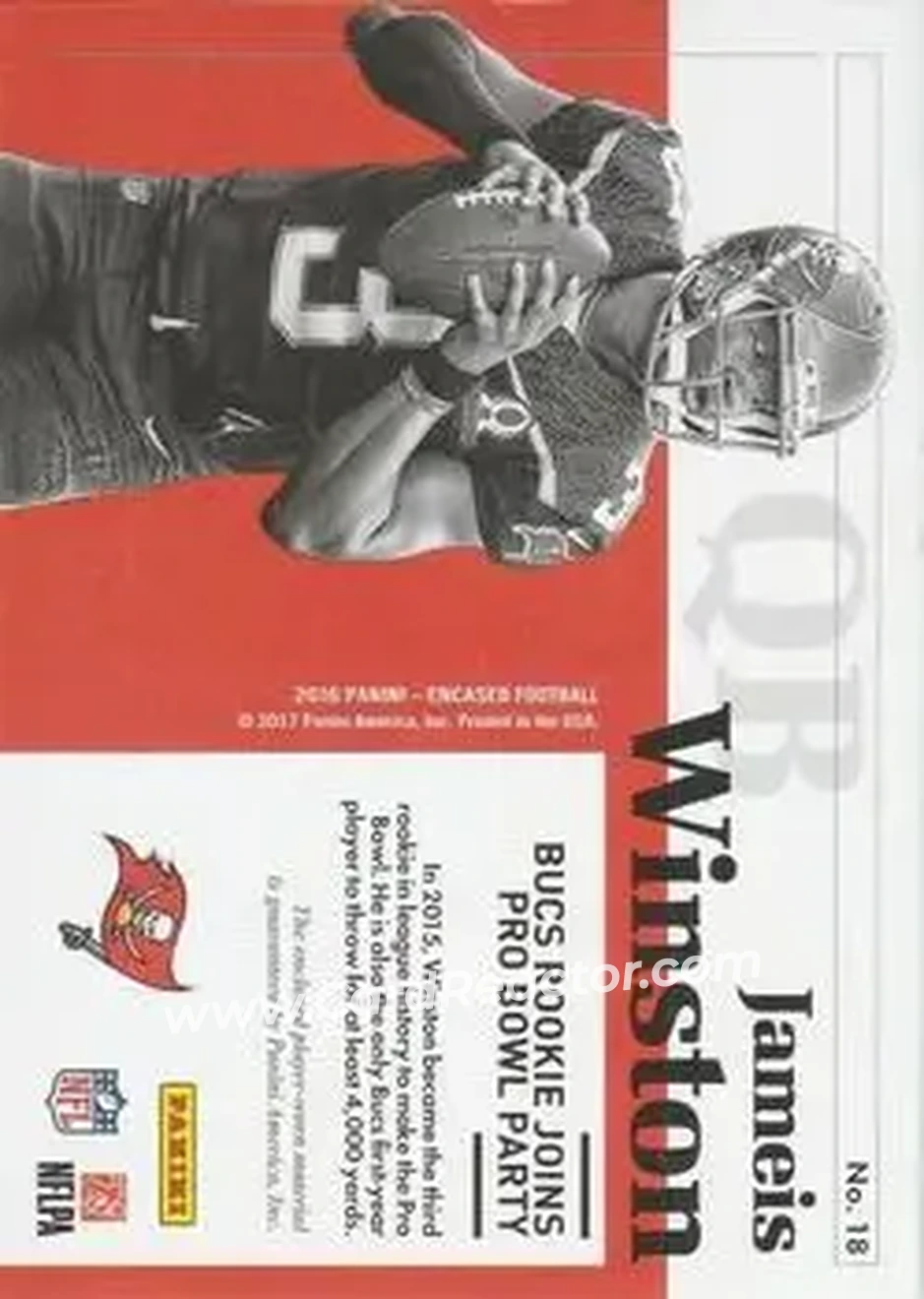 2016 Panini Encased - Pro Bowl Jumbo Materials #18 - Jameis Winston - Tampa Bay Buccaneers - Back 2016 Panini Encased - Pro Bowl Jumbo Materials #18 - Jameis Winston - Tampa Bay Buccaneers - Back