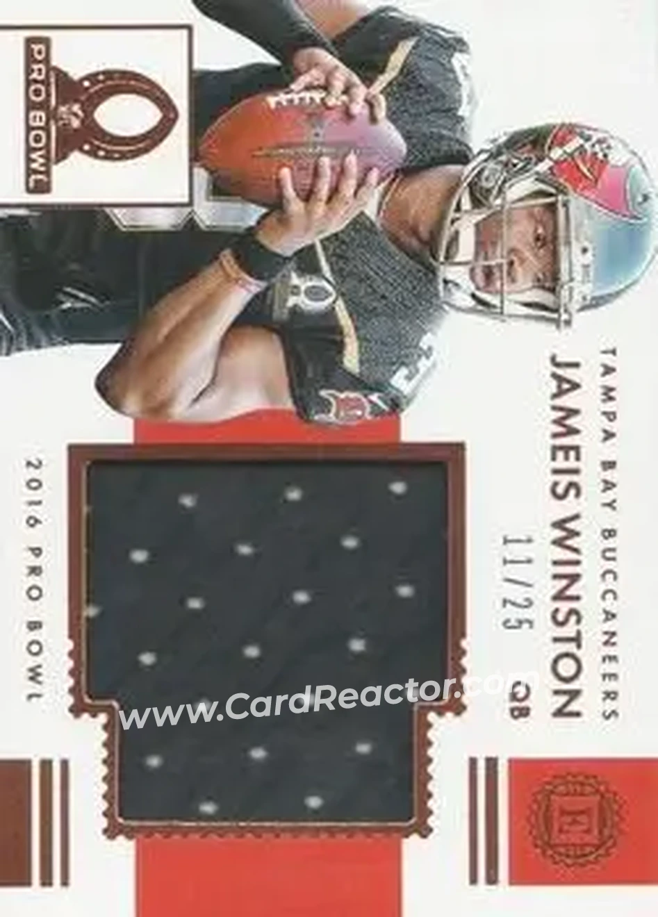 2016 Panini Encased - Pro Bowl Jumbo Materials #18 - Jameis Winston - Tampa Bay Buccaneers - Front 2016 Panini Encased - Pro Bowl Jumbo Materials #18 - Jameis Winston - Tampa Bay Buccaneers - Front