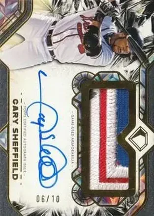 2025 Topps Diamond Icons - Autographed Jumbo Patches Black #AJP-GS - Gary Sheffield - Atlanta Braves
