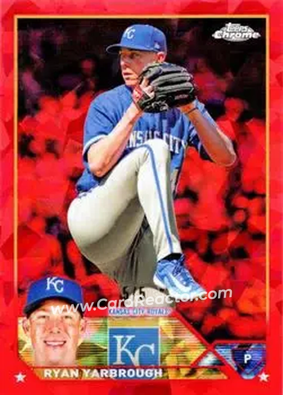 2023 Topps Chrome Update Sapphire Edition - Red #USCS87 - Ryan Yarbrough - Kansas City Royals - Front