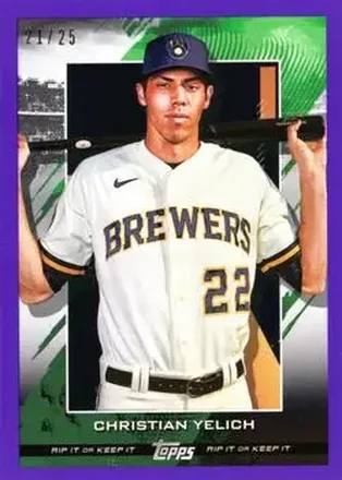 2020 Topps Rip - Purple #36 - Christian Yelich - Milwaukee Brewers