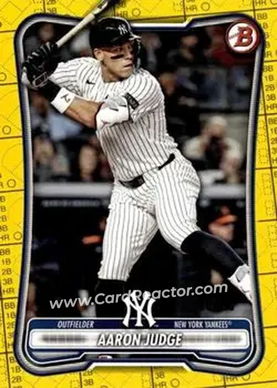 2026 Bowman - Yellow Pattern #1 - Aaron Judge - New York Yankees - Front