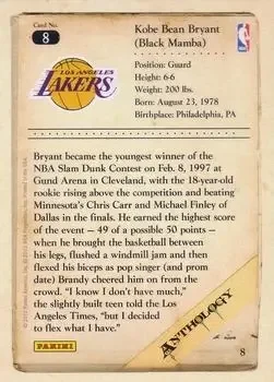 Back of Kobe Bryant