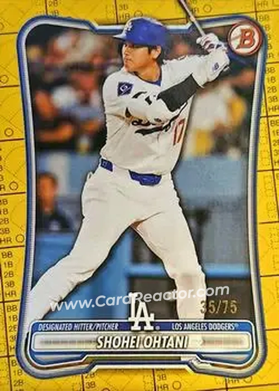 2026 Bowman - Yellow Pattern #52 - Shohei Ohtani - Los Angeles Dodgers - Front