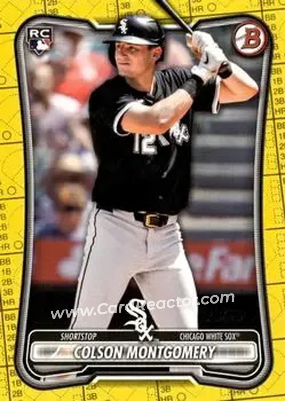 2026 Bowman - Yellow Pattern #68 - Colson Montgomery - Chicago White Sox - Front