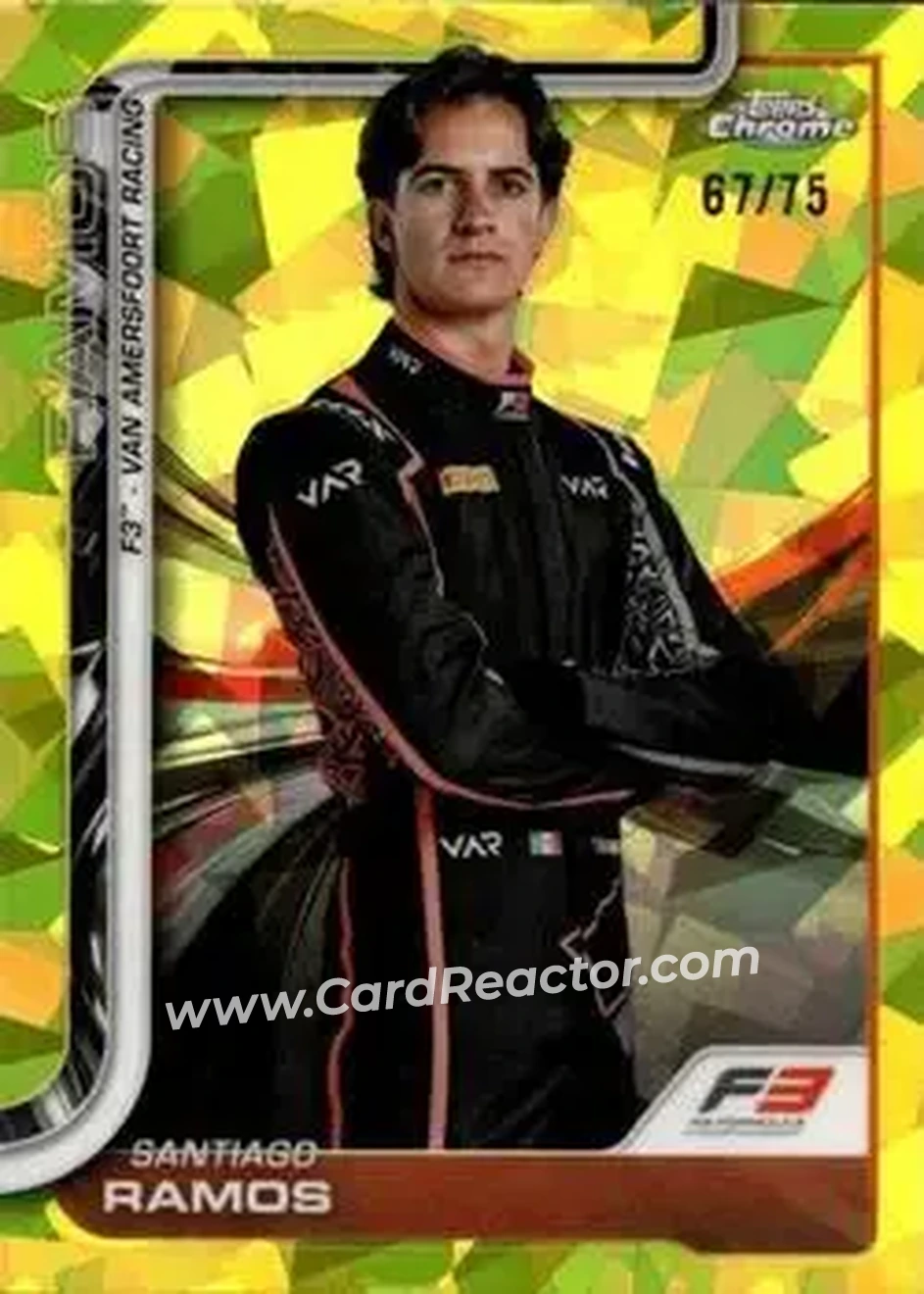 2025 Topps Chrome Sapphire Edition Formula 1 - Yellow Sapphire #59 - Santiago Ramos - Van Amersfoort Racing - Front
