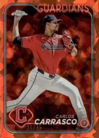 2024 Topps Chrome Update Sapphire Edition - Orange Sapphire #USCS118 - Carlos Carrasco - Cleveland Guardians