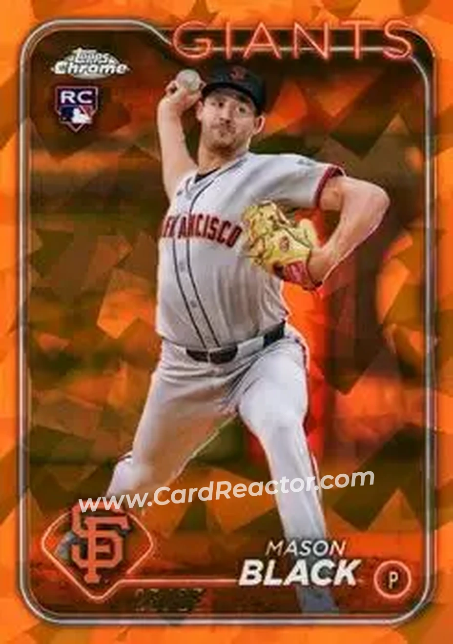 2024 Topps Chrome Update Sapphire Edition - Orange Sapphire #USCS179 - Mason Black - San Francisco Giants - Front 2024 Topps Chrome Update Sapphire Edition - Orange Sapphire #USCS179 - Mason Black - San Francisco Giants - Front