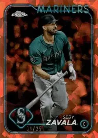 2024 Topps Chrome Update Sapphire Edition - Orange Sapphire #USCS180 - Seby Zavala - Seattle Mariners
