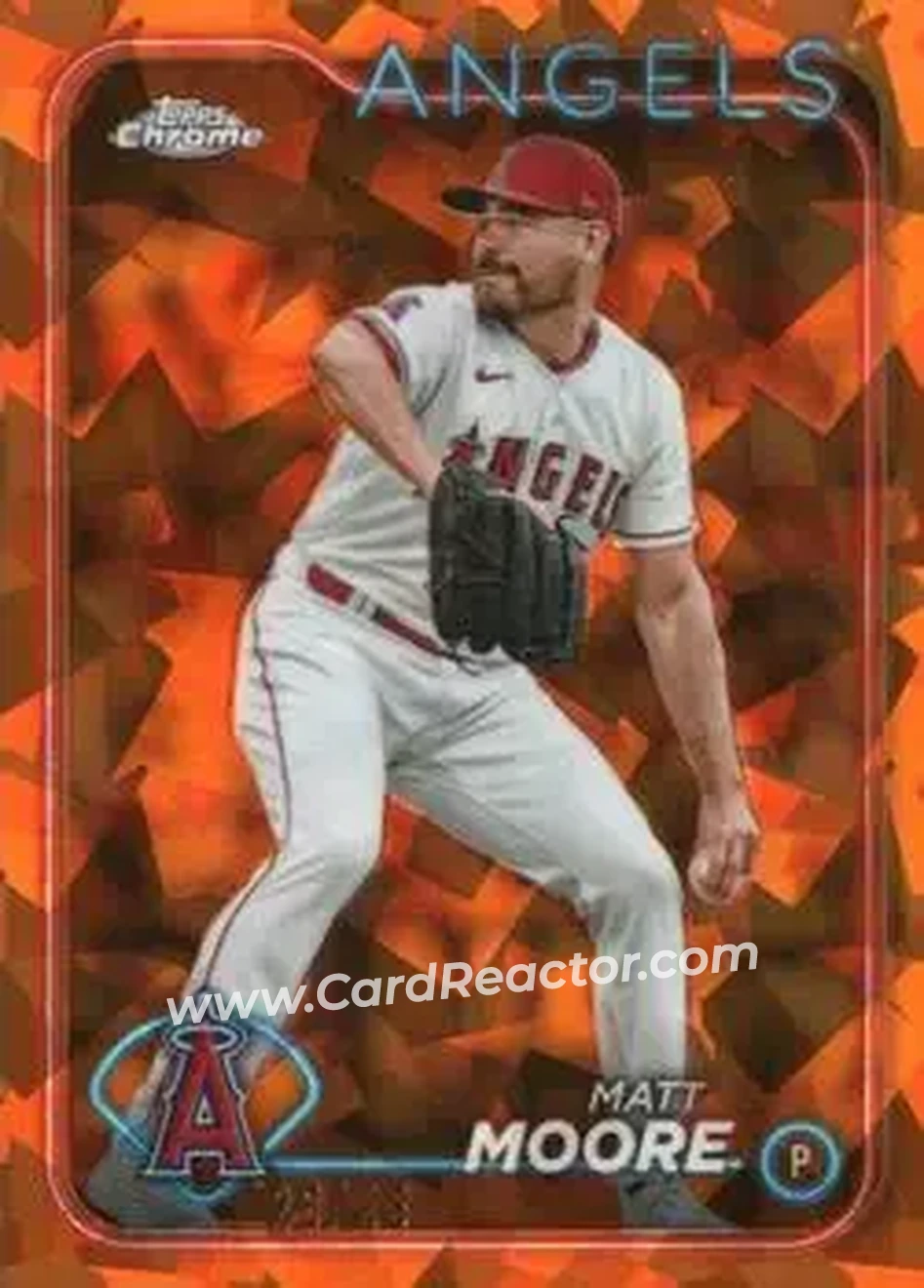 2024 Topps Chrome Update Sapphire Edition - Orange Sapphire #USCS182 - Matt Moore - Los Angeles Angels - Front 2024 Topps Chrome Update Sapphire Edition - Orange Sapphire #USCS182 - Matt Moore - Los Angeles Angels - Front