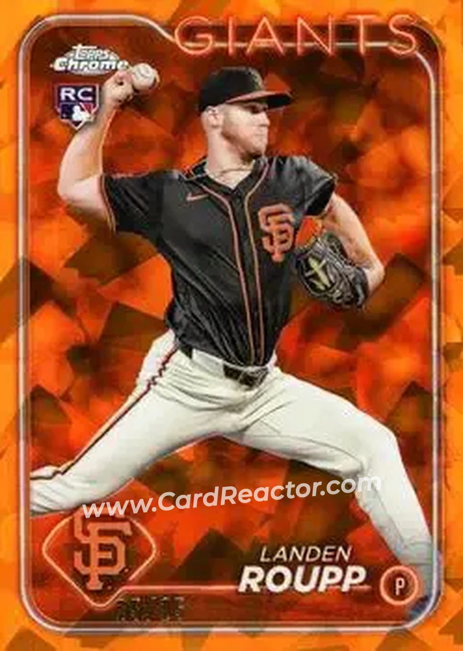 2024 Topps Chrome Update Sapphire Edition - Orange Sapphire #USCS186 - Landen Roupp - San Francisco Giants - Front