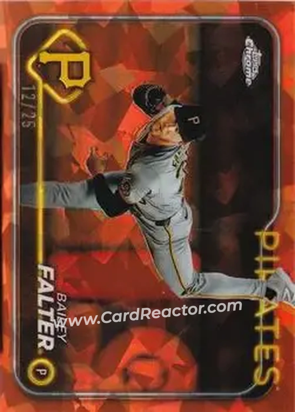 2024 Topps Chrome Update Sapphire Edition - Orange Sapphire #USCS209 - Bailey Falter - Pittsburgh Pirates - Front 2024 Topps Chrome Update Sapphire Edition - Orange Sapphire #USCS209 - Bailey Falter - Pittsburgh Pirates - Front