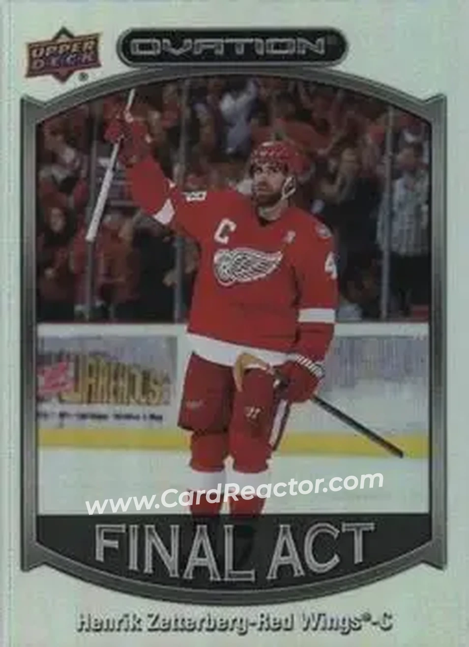 2023-24 Upper Deck Ovation - Final Act #FA-33 - Henrik Zetterberg - Detroit Red Wings - Front 2023-24 Upper Deck Ovation - Final Act #FA-33 - Henrik Zetterberg - Detroit Red Wings - Front