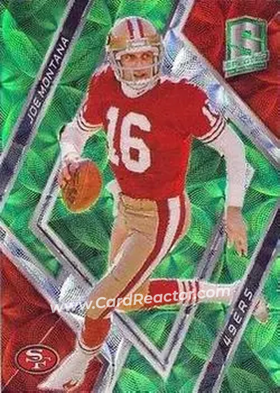 2018 Panini Spectra - Neon Green #3b - Joe Montana - San Francisco 49ers - Front