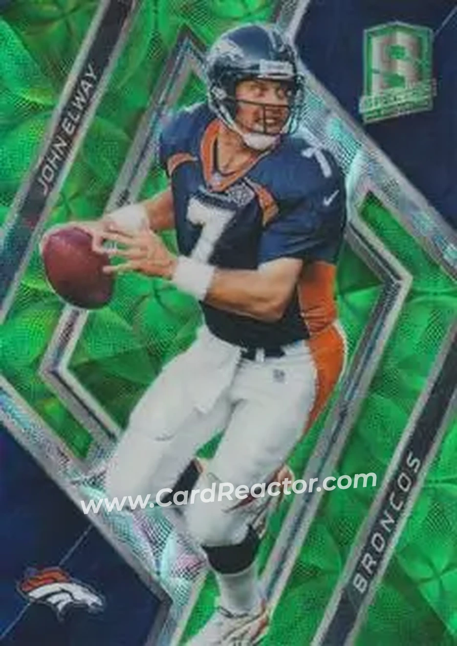 2018 Panini Spectra - Neon Green #17 - John Elway - Denver Broncos - Front