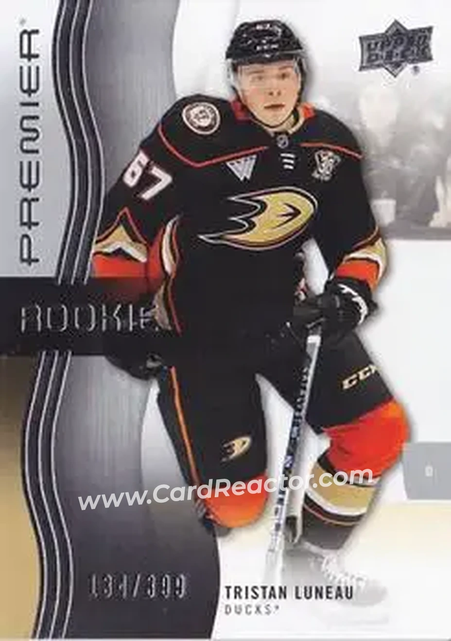 2023-24 Upper Deck Premier #124 - Tristan Luneau - Anaheim Ducks - Front 2023-24 Upper Deck Premier #124 - Tristan Luneau - Anaheim Ducks - Front