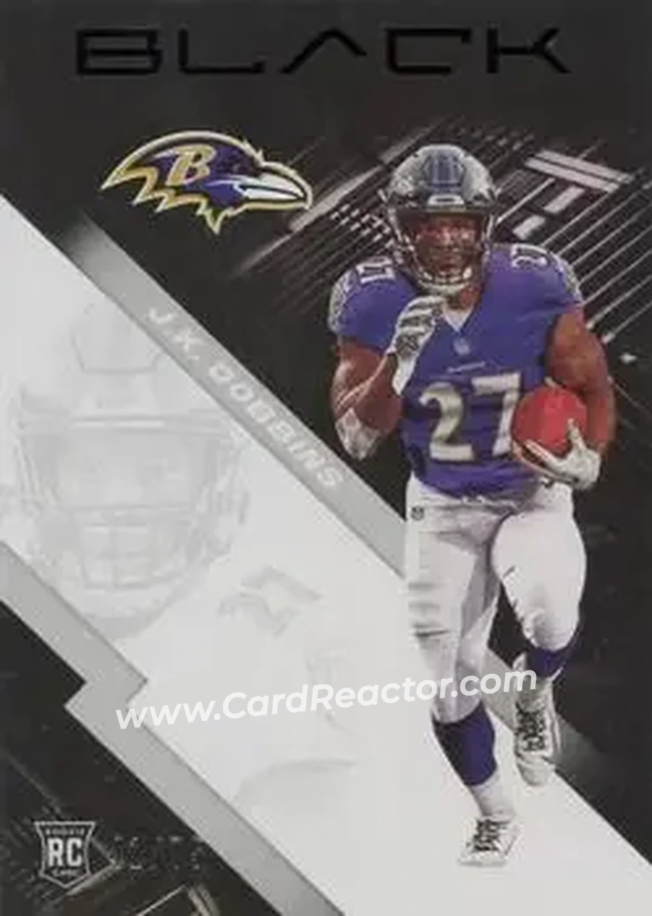 2020 Panini Black - Silver #109 - J.K. Dobbins - Baltimore Ravens - Front 2020 Panini Black - Silver #109 - J.K. Dobbins - Baltimore Ravens - Front