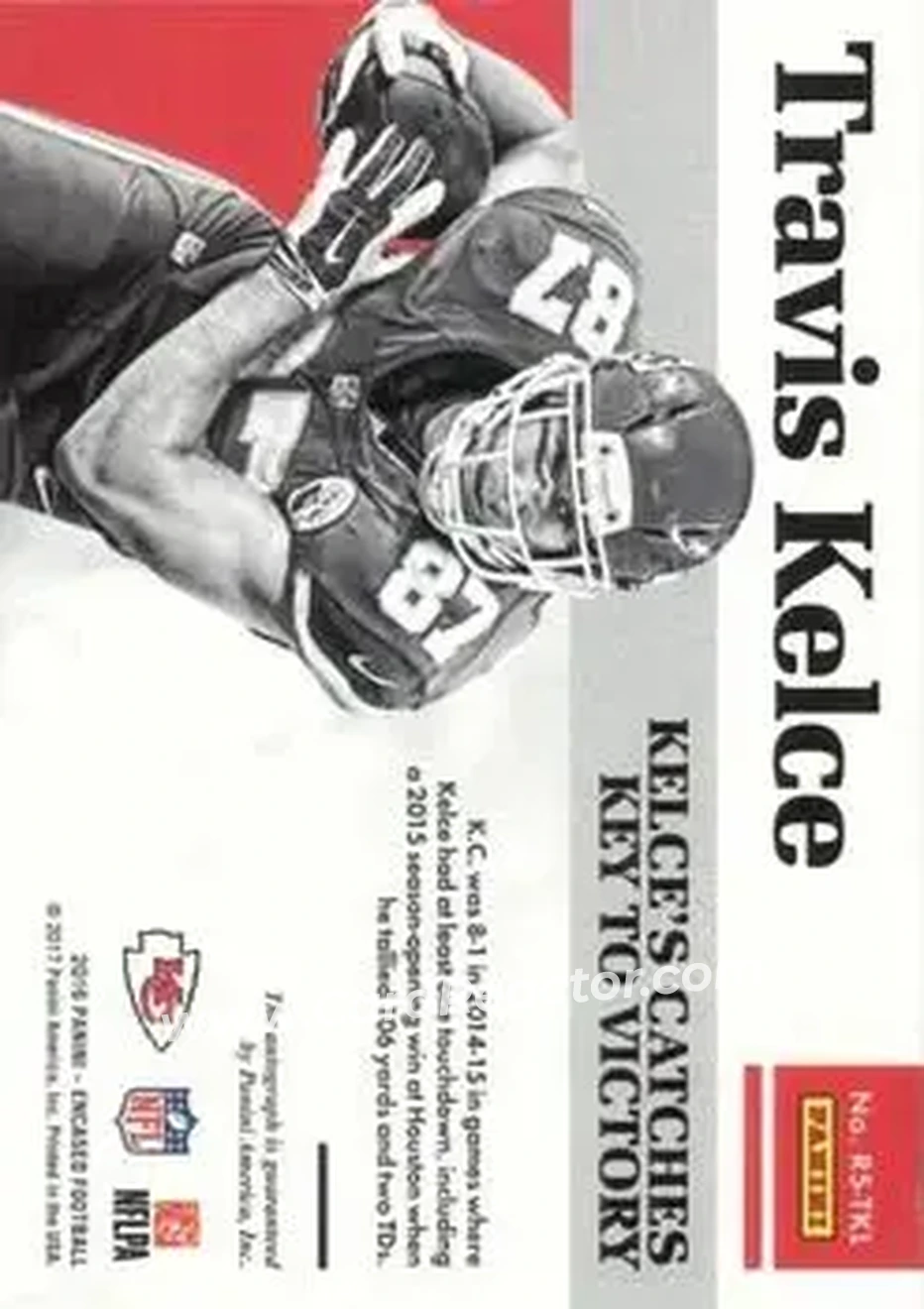 2016 Panini Encased - Reserve Signatures #RS-TKL - Travis Kelce - Kansas City Chiefs - Back