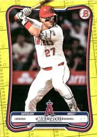 2026 Bowman - Yellow Pattern #100 - Mike Trout - Los Angeles Angels