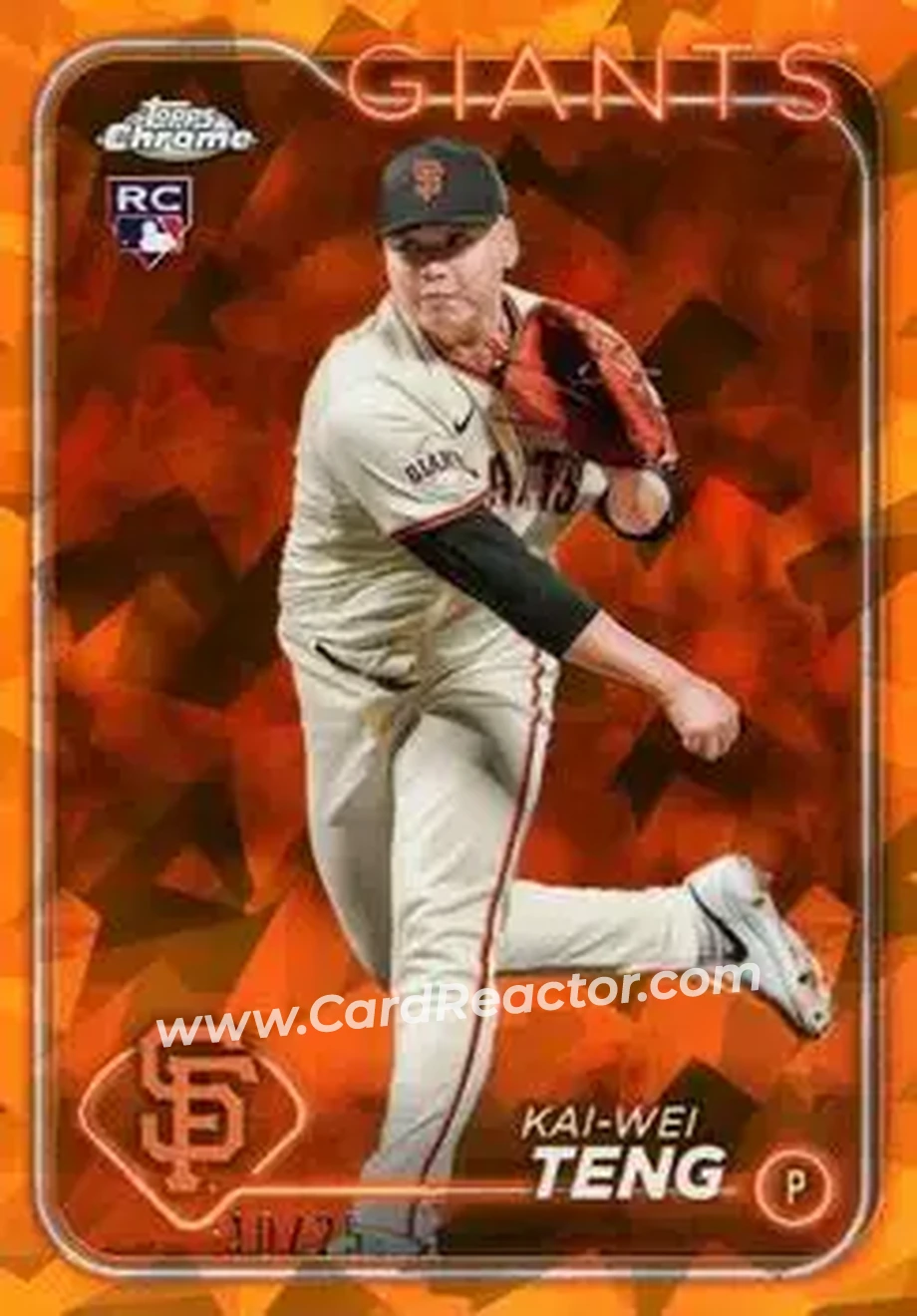 2024 Topps Chrome Update Sapphire Edition - Orange Sapphire #USCS212 - Kai-Wei Teng - San Francisco Giants - Front