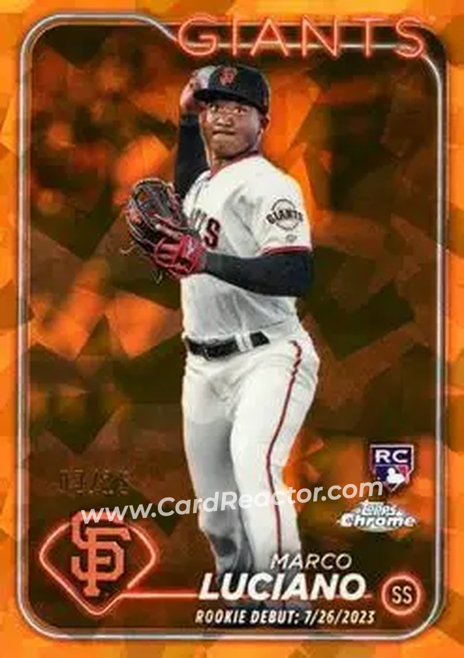 2024 Topps Chrome Update Sapphire Edition - Orange Sapphire #USCS217 - Marco Luciano - San Francisco Giants - Front