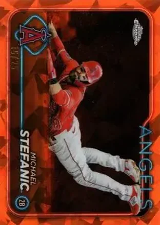 2024 Topps Chrome Update Sapphire Edition - Orange Sapphire #USCS219 - Michael Stefanic - Los Angeles Angels