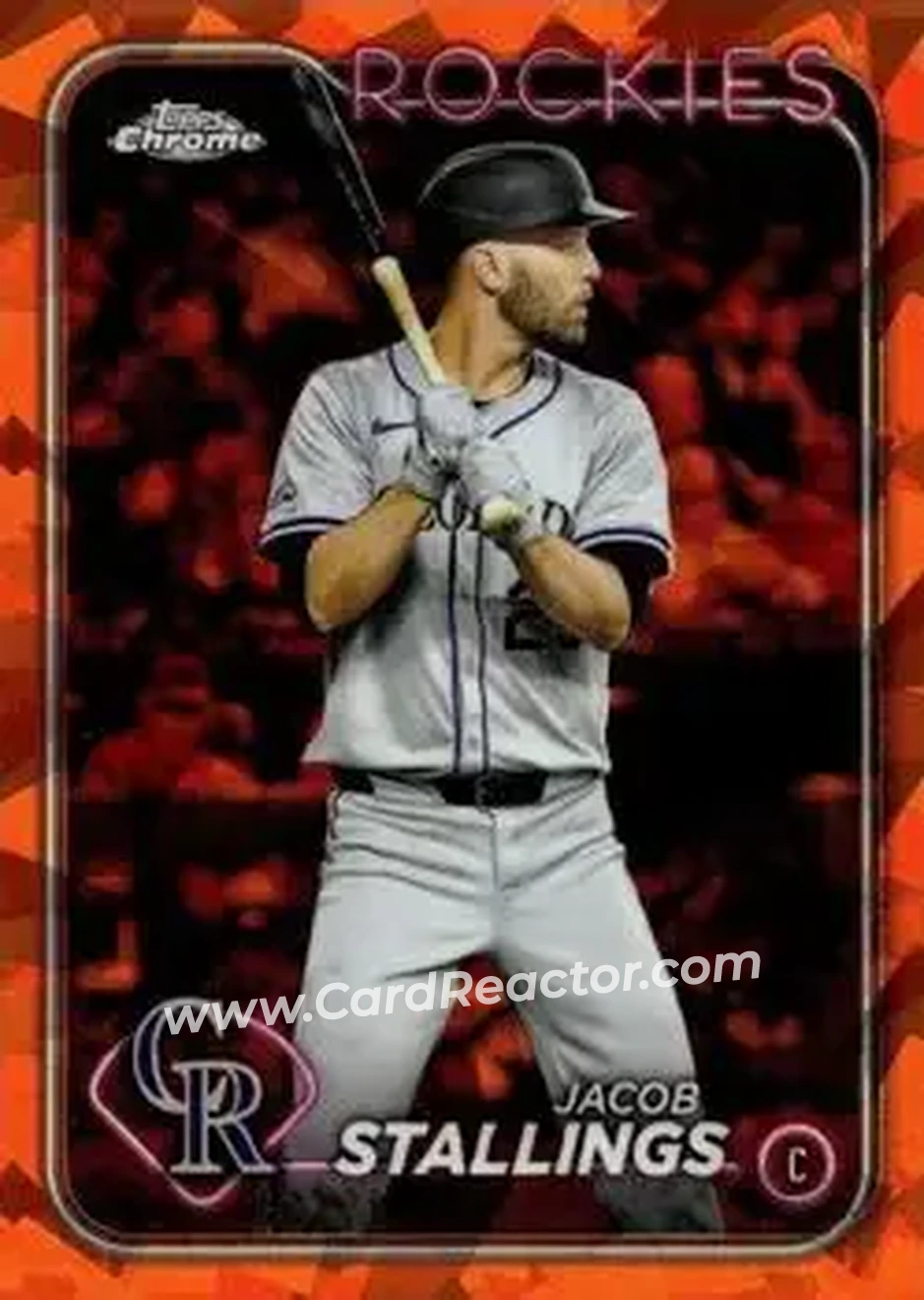 2024 Topps Chrome Update Sapphire Edition - Orange Sapphire #USCS246 - Jacob Stallings - Colorado Rockies - Front 2024 Topps Chrome Update Sapphire Edition - Orange Sapphire #USCS246 - Jacob Stallings - Colorado Rockies - Front