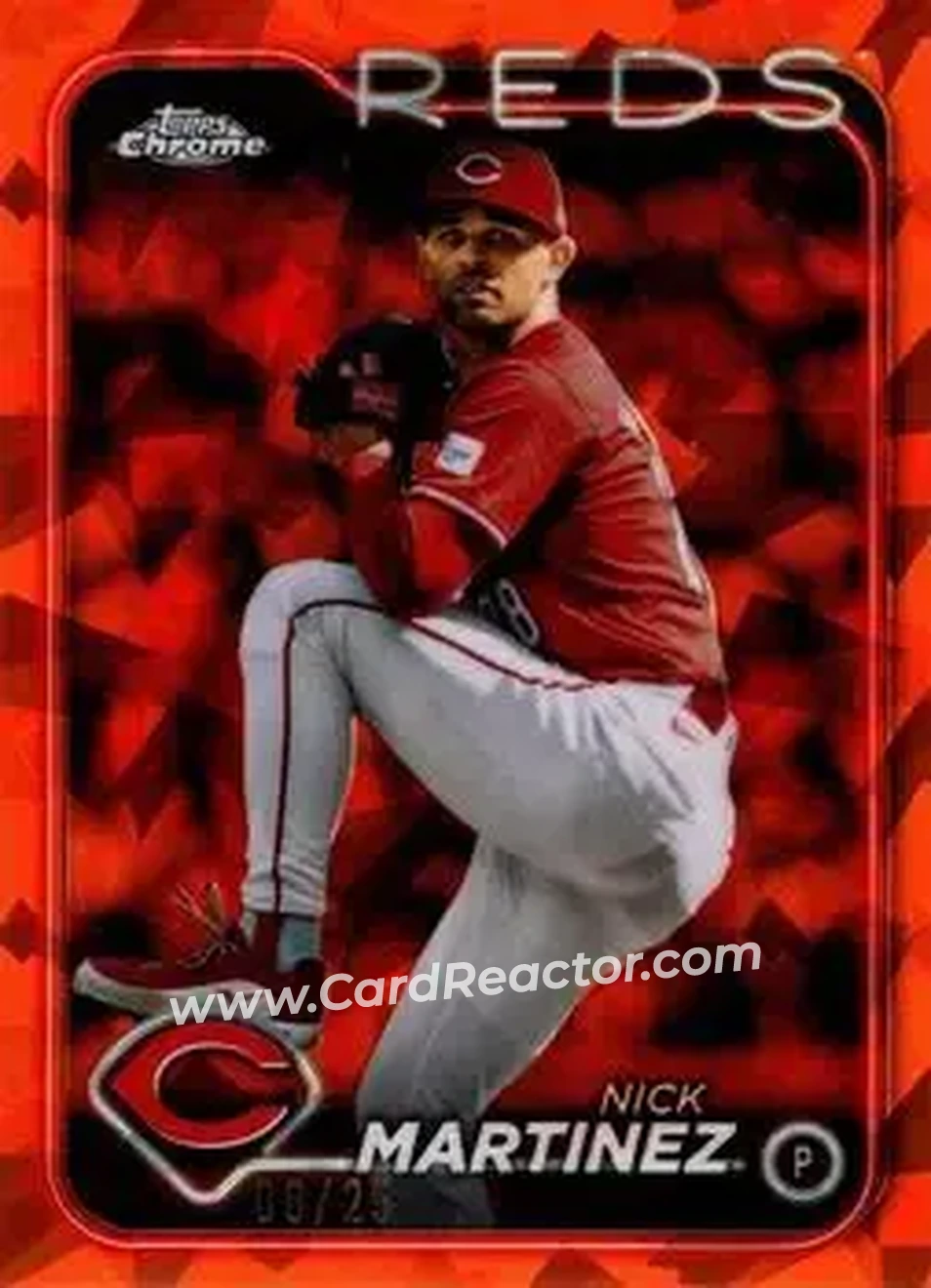 2024 Topps Chrome Update Sapphire Edition - Orange Sapphire #USCS255 - Nick Martinez - Cincinnati Reds - Front 2024 Topps Chrome Update Sapphire Edition - Orange Sapphire #USCS255 - Nick Martinez - Cincinnati Reds - Front