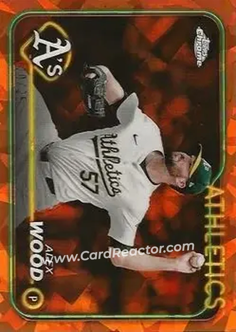 2024 Topps Chrome Update Sapphire Edition - Orange Sapphire #USCS276 - Alex Wood - Oakland Athletics - Front
