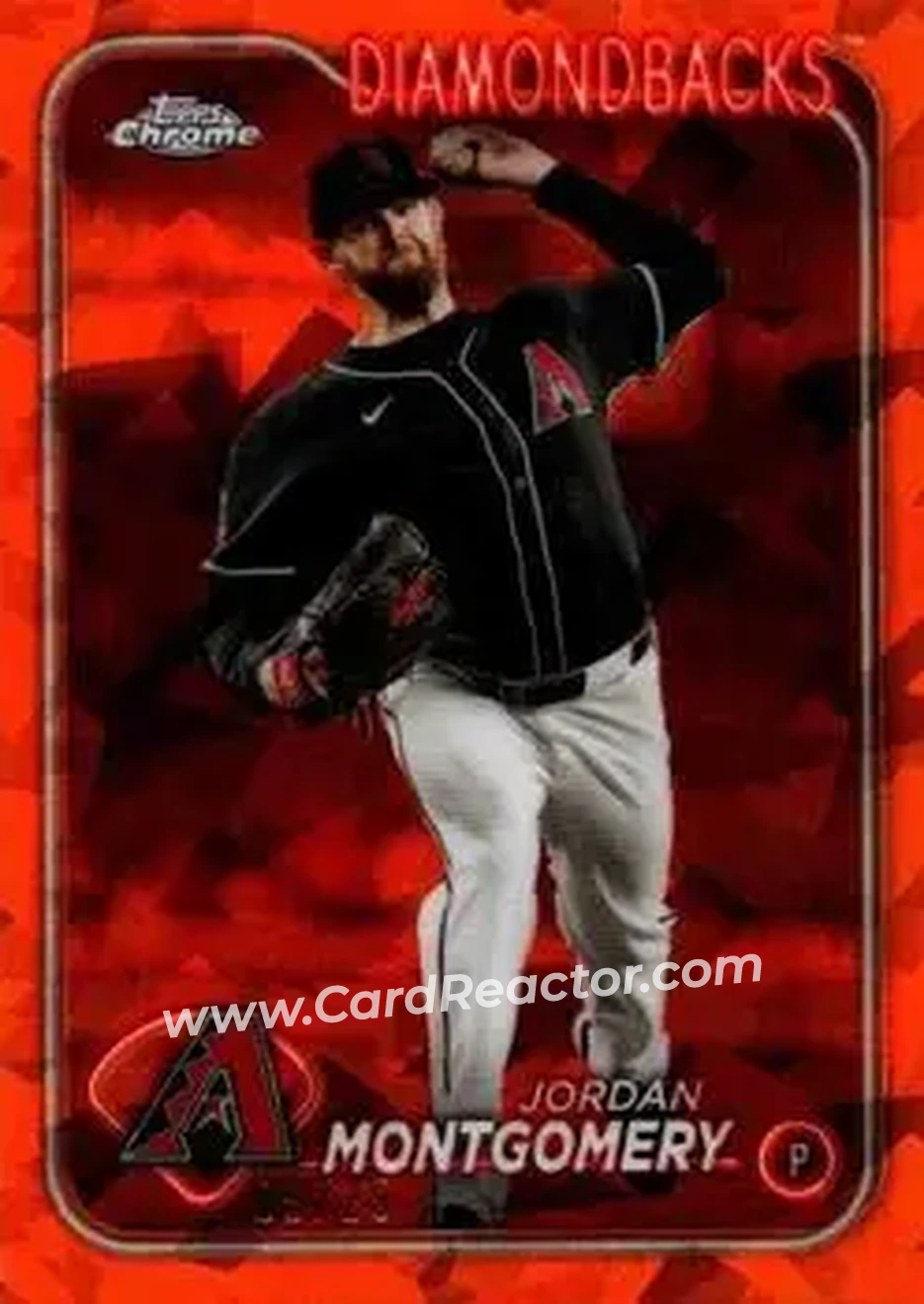 2024 Topps Chrome Update Sapphire Edition - Orange Sapphire #USCS297 - Jordan Montgomery - Arizona Diamondbacks - Front