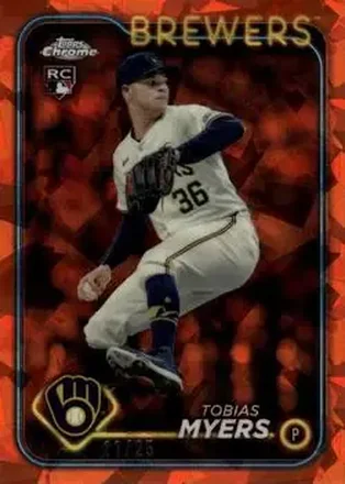 2024 Topps Chrome Update Sapphire Edition - Orange Sapphire #USCS299 - Tobias Myers - Milwaukee Brewers