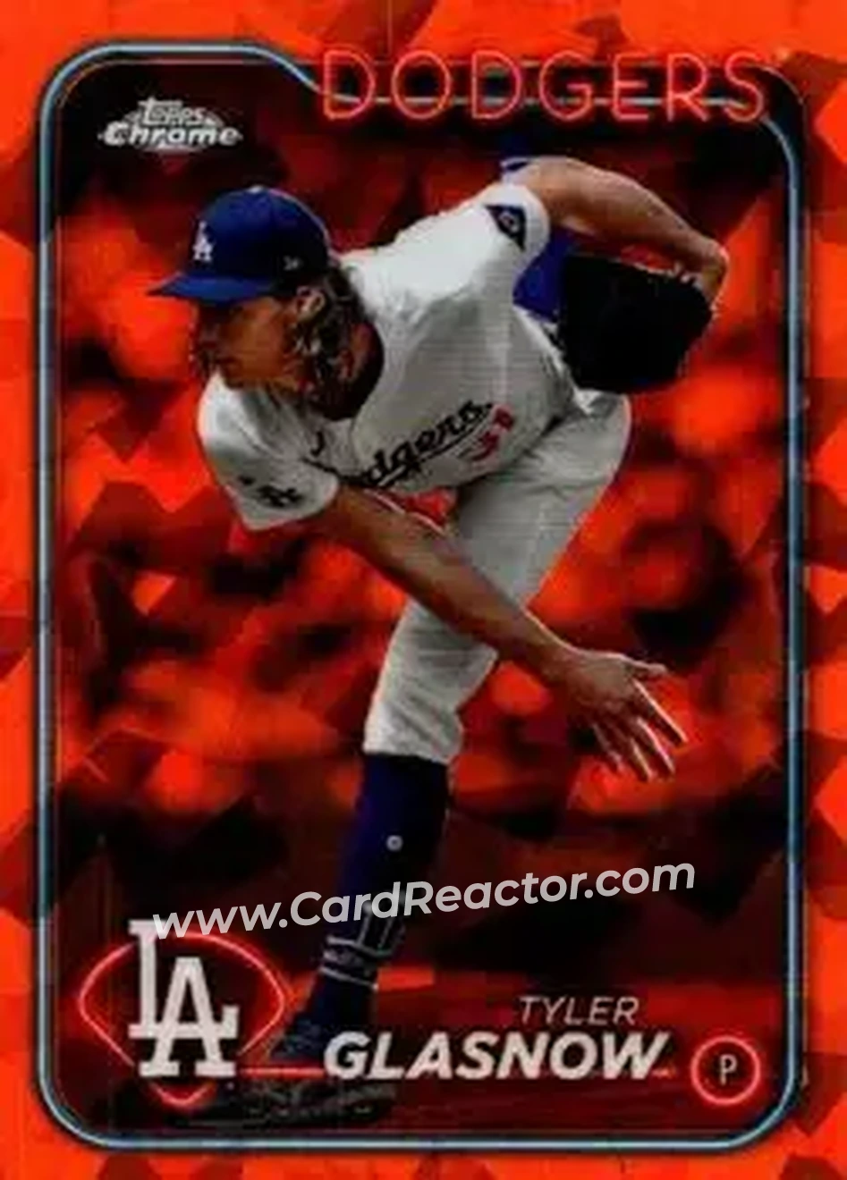 2024 Topps Chrome Update Sapphire Edition - Orange Sapphire #USCS300 - Tyler Glasnow - Los Angeles Dodgers - Front 2024 Topps Chrome Update Sapphire Edition - Orange Sapphire #USCS300 - Tyler Glasnow - Los Angeles Dodgers - Front