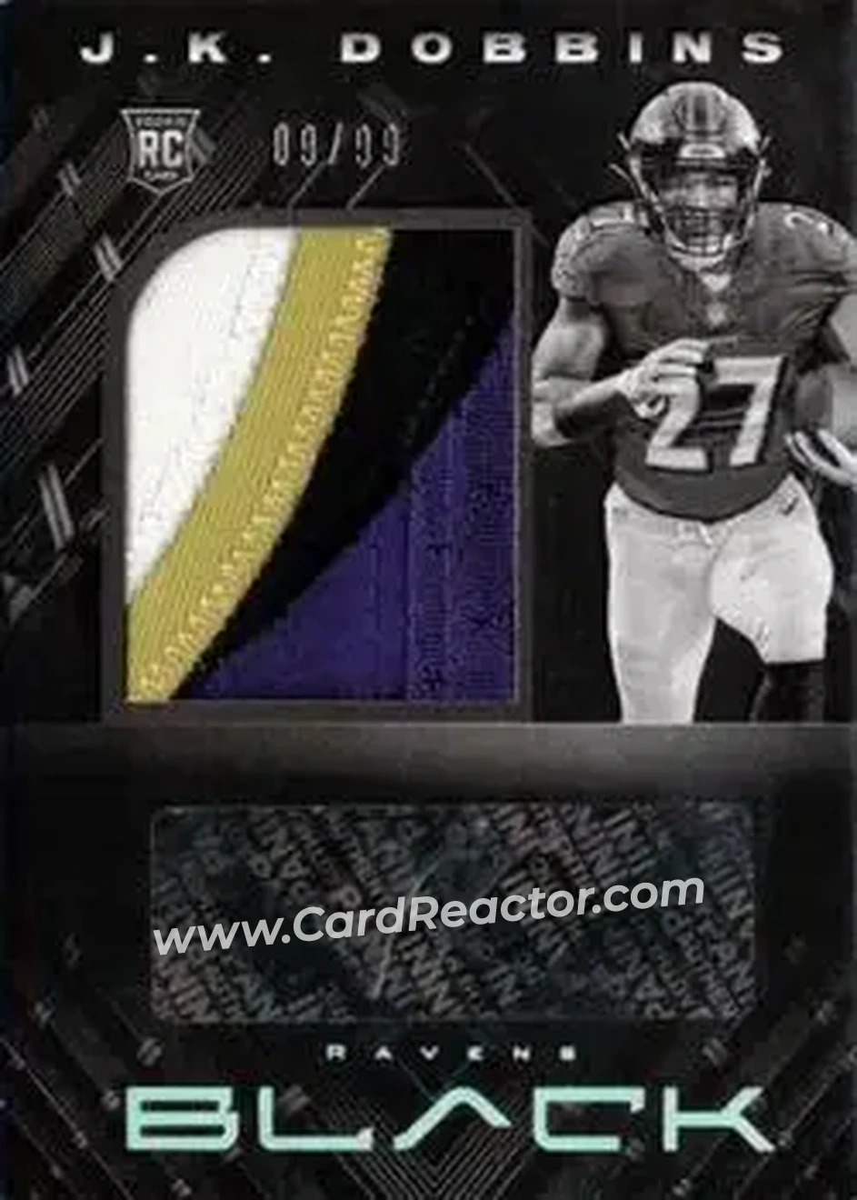 2020 Panini Black - Silver #209 - J.K. Dobbins - Baltimore Ravens - Front