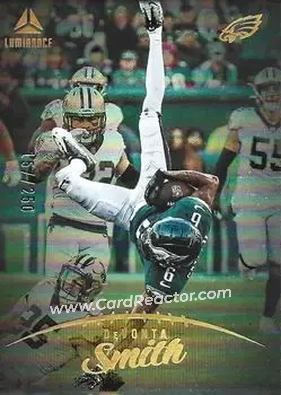 2023 Panini Luminance - Gold #56 - DeVonta Smith - Philadelphia Eagles - Front 2023 Panini Luminance - Gold #56 - DeVonta Smith - Philadelphia Eagles - Front