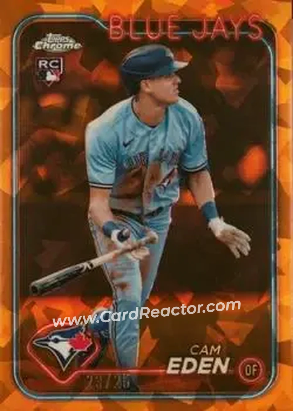 2024 Topps Chrome Update Sapphire Edition - Orange Sapphire #USCS349 - Cam Eden - Toronto Blue Jays - Front