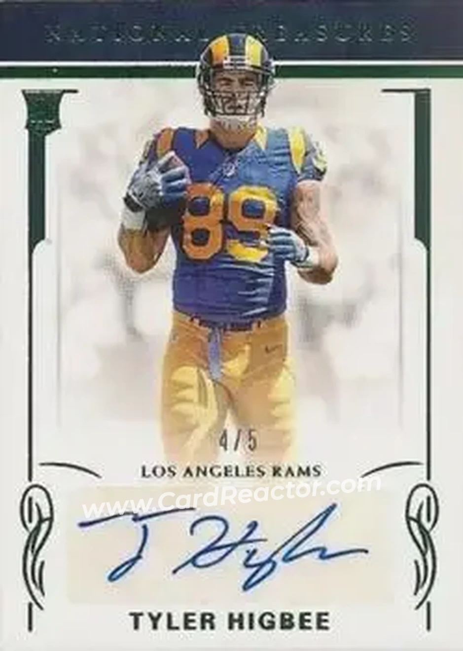 2016 Panini National Treasures - Emerald #158 - Tyler Higbee - Los Angeles Rams - Front