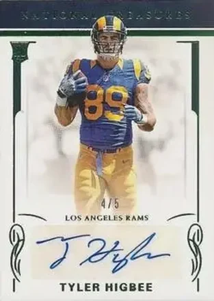 2016 Panini National Treasures - Emerald #158 - Tyler Higbee - Los Angeles Rams