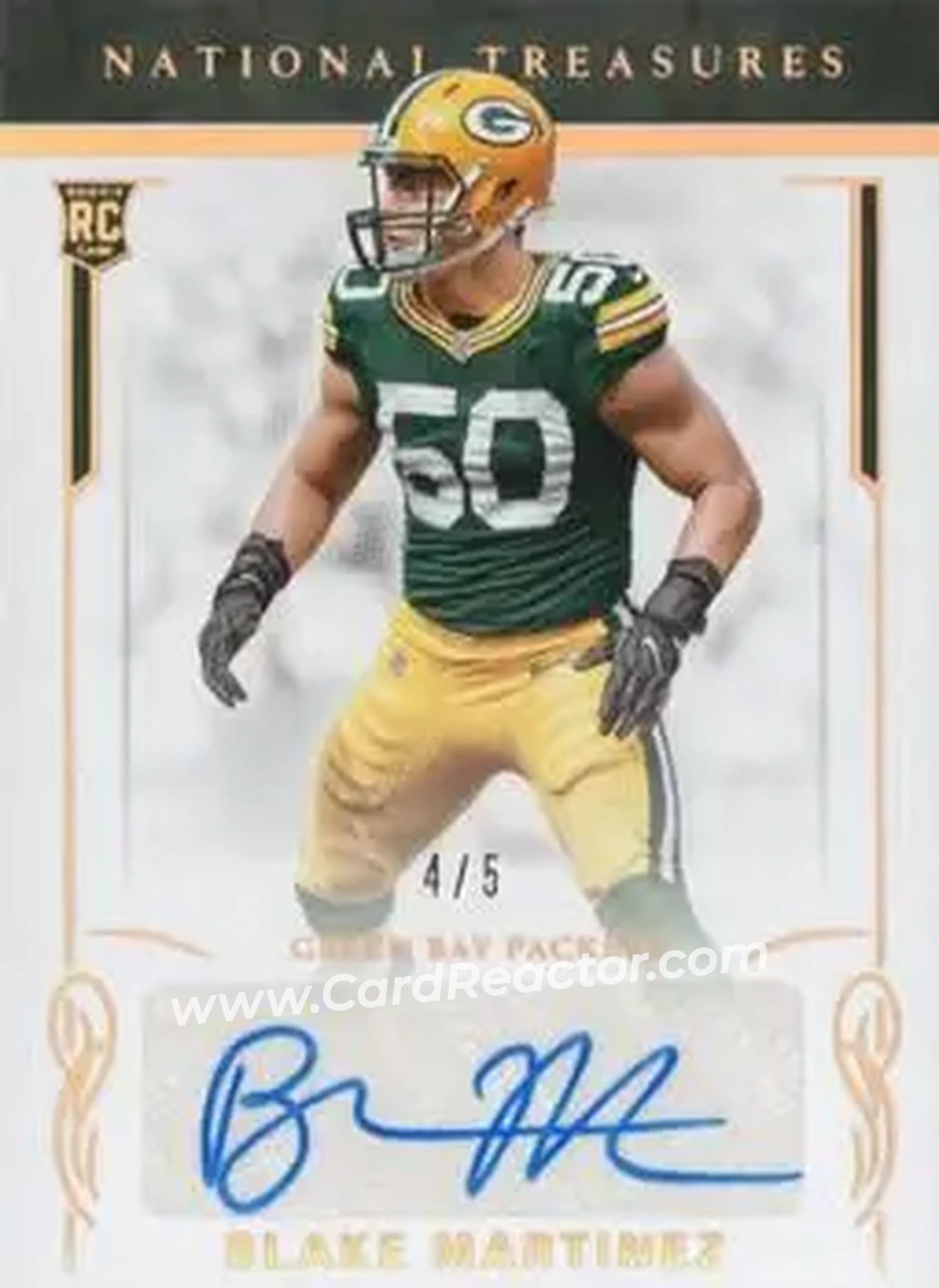 2016 Panini National Treasures - Holo Gold #162 - Blake Martinez - Green Bay Packers - Front