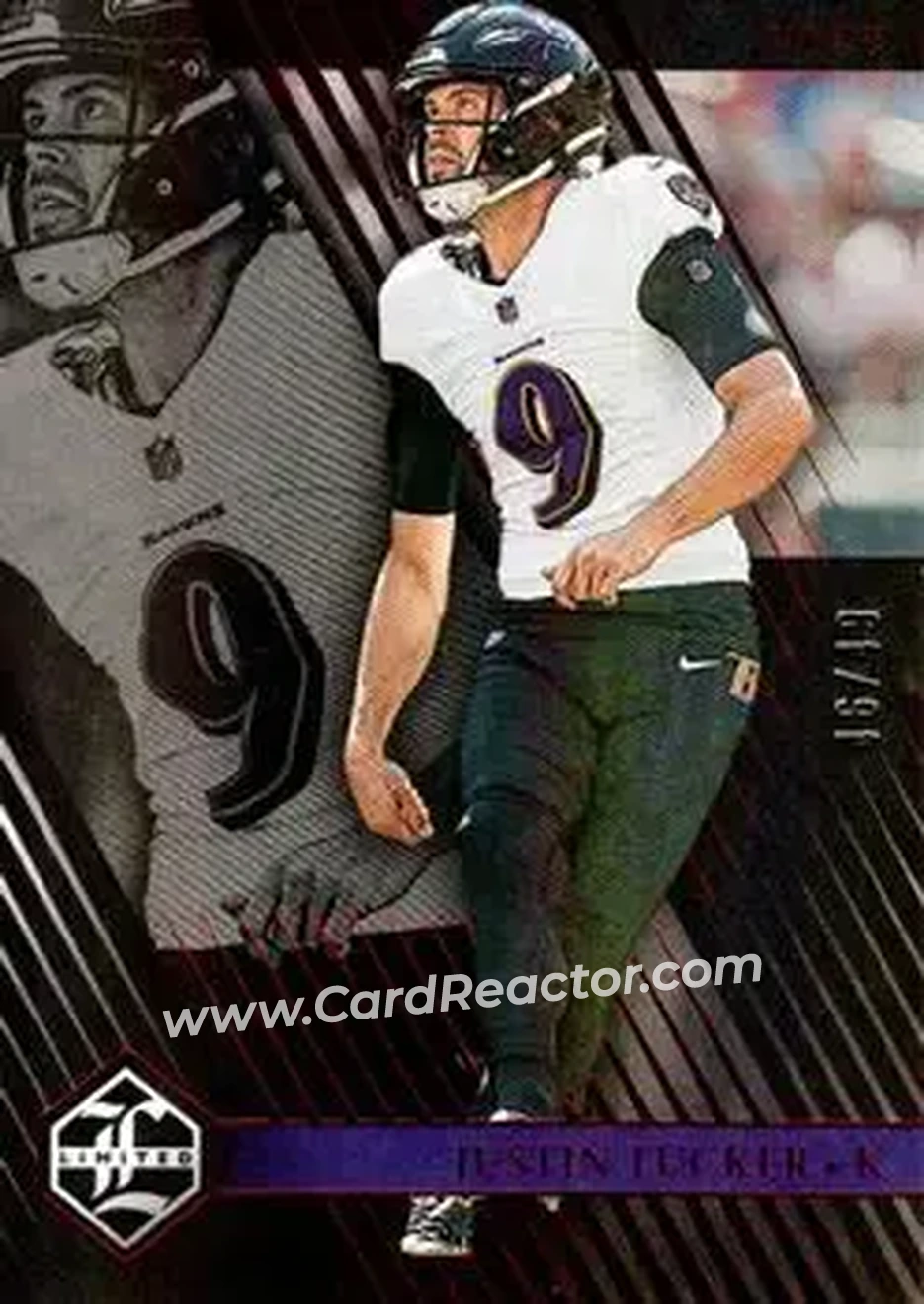 2023 Panini Limited - Ruby Spotlight #8 - Justin Tucker - Baltimore Ravens - Front