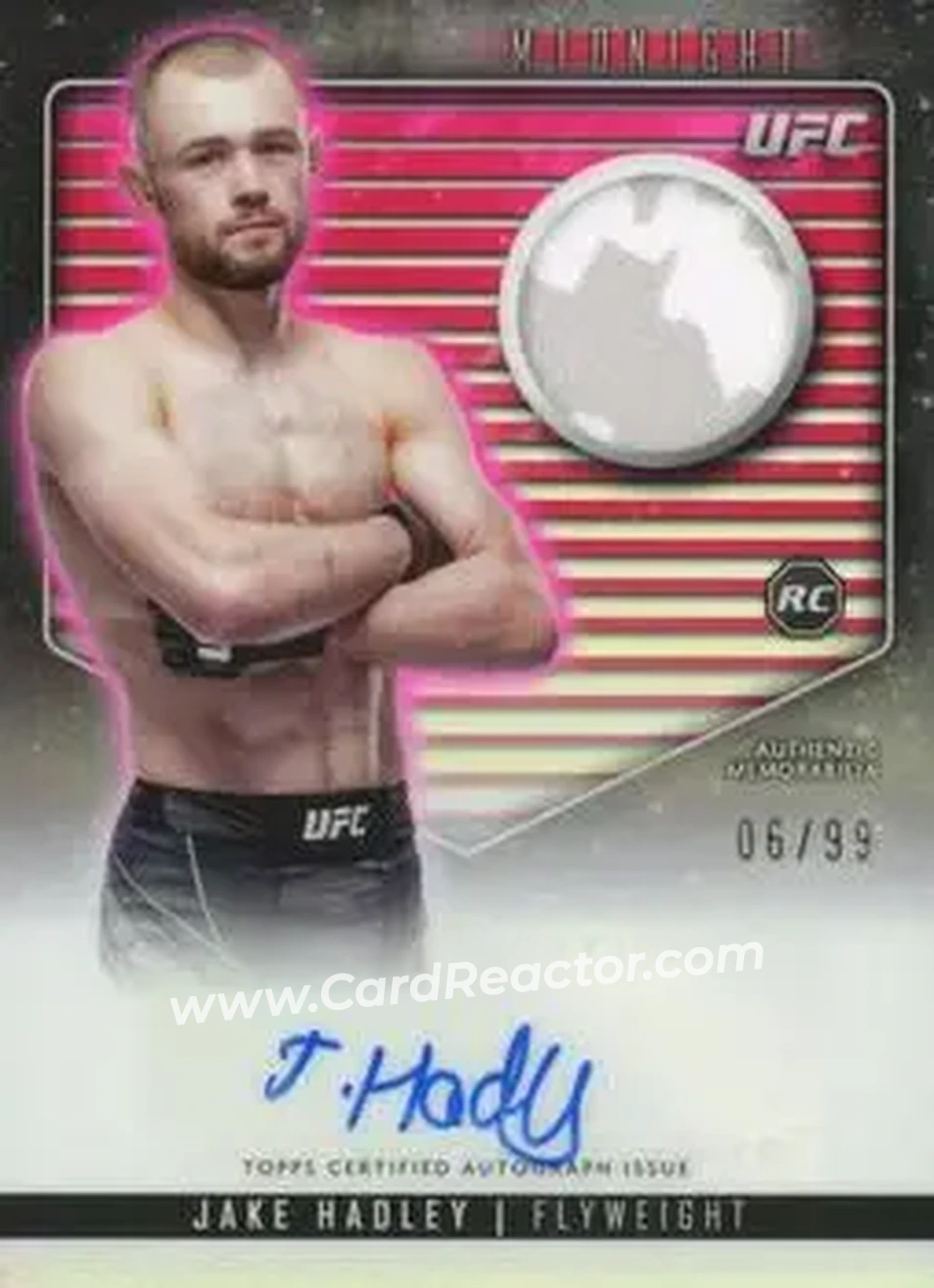 2024 Topps Midnight UFC - Relic Autographs Twilight #RCA-JHA - Jake Hadley - Front 2024 Topps Midnight UFC - Relic Autographs Twilight #RCA-JHA - Jake Hadley - Front