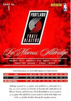 Back of LaMarcus Aldridge