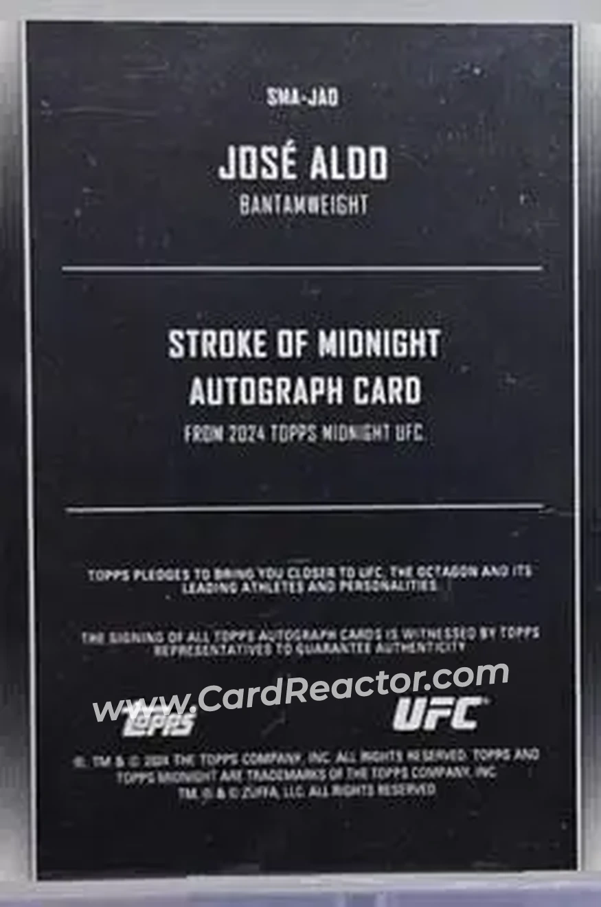 2024 Topps Midnight UFC - Stroke of Midnight Autographs #SMA-JAO - Jose Aldo - Back 2024 Topps Midnight UFC - Stroke of Midnight Autographs #SMA-JAO - Jose Aldo - Back